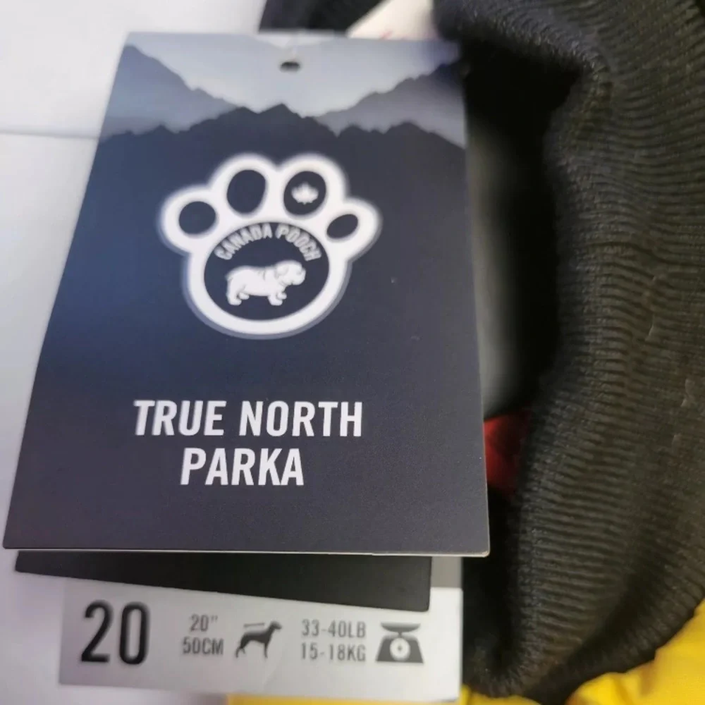 Canada Pooch True North Parka Size 20 Yellow Insulated Dog Coat 33-40 Lbs Jacket